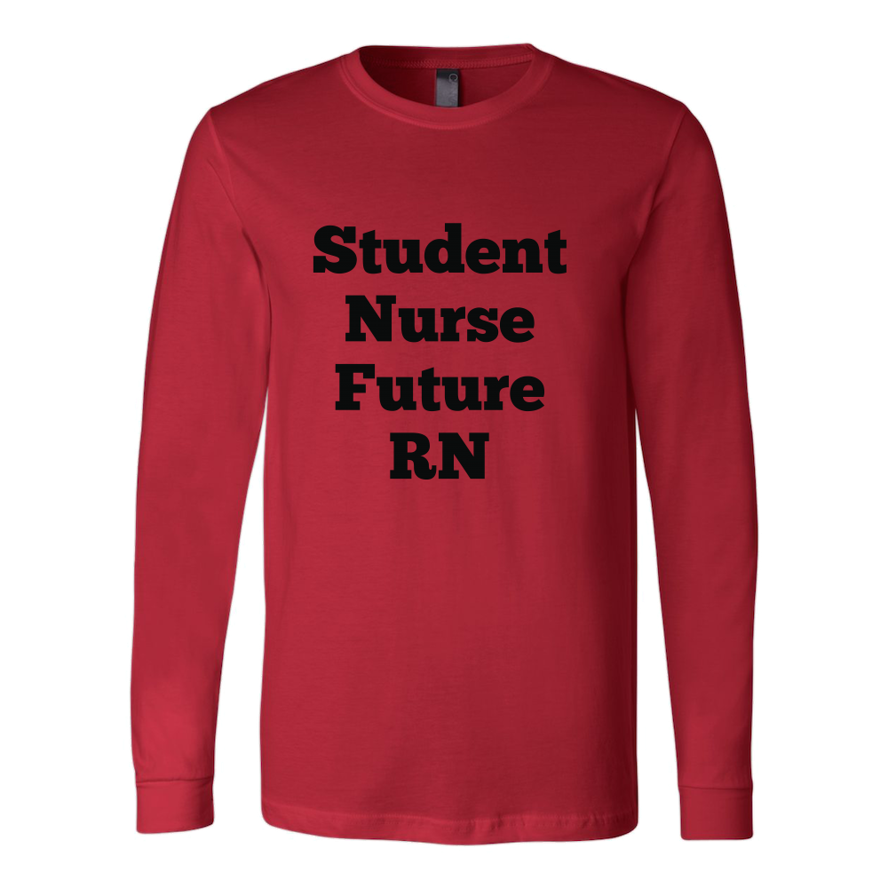 Long-Sleeve T-Shirts for Men and Women: Student Nurse Future RN (Black Text)