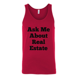 Tank Tops for Men and Women (Unisex): Ask Me About Real Estate (Black Text)