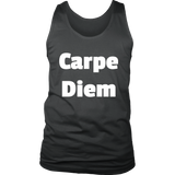 Tank Tops for Men: Carpe Diem (White Text)