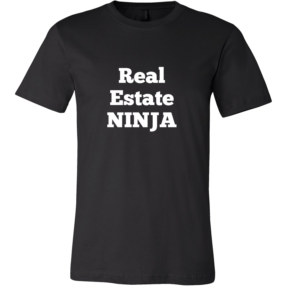 T-Shirts for Men: Real Estate NINJA (White Text)