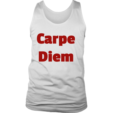Tank Tops for Men: Carpe Diem (Red Text)