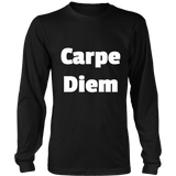 Long-Sleeve T-Shirts for Men and Women: Carpe Diem (White Text)
