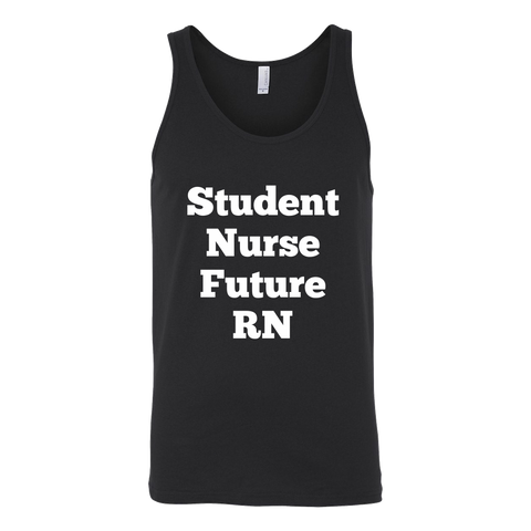 Tank Tops for Men and Women (Unisex): Student Nurse Future RN (White Text)