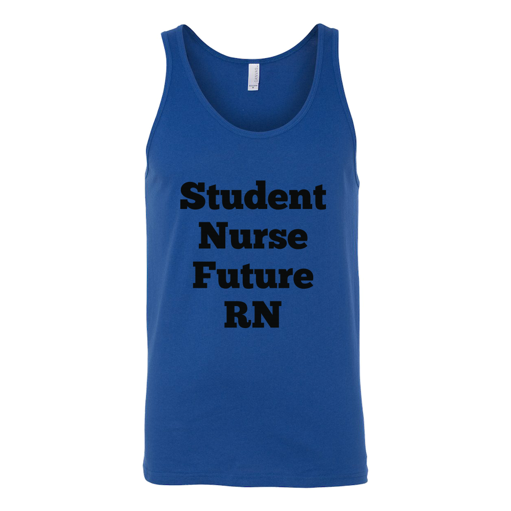 Tank Tops for Men and Women (Unisex): Student Nurse Future RN (Black Text)