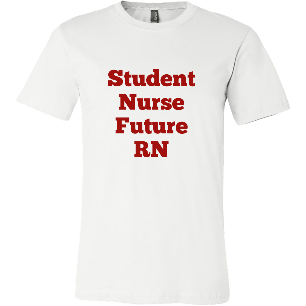 T-Shirts for Men: Student Nurse Future RN (Red Text)