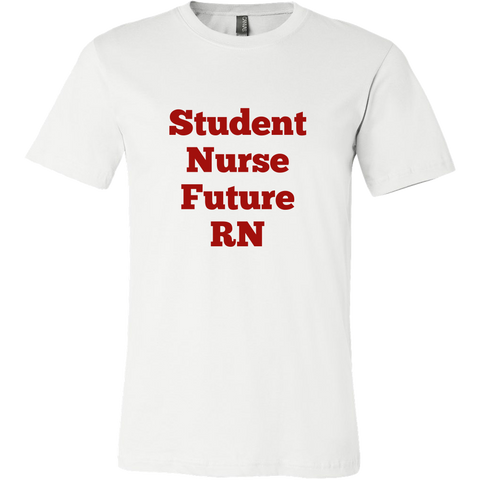 T-Shirts for Men: Student Nurse Future RN (Red Text)