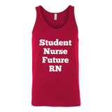 Tank Tops for Men and Women (Unisex): Student Nurse Future RN (White Text)