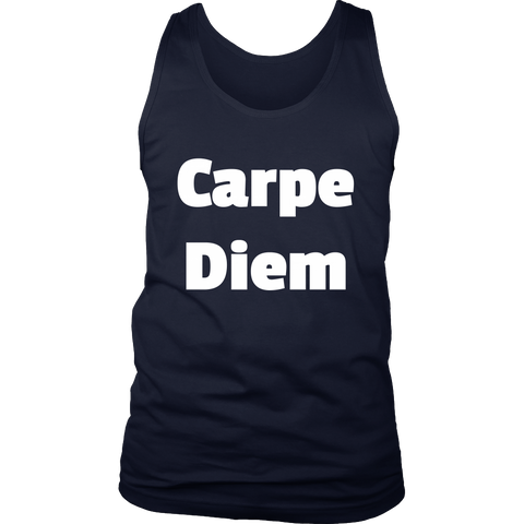 Tank Tops for Men: Carpe Diem (White Text)