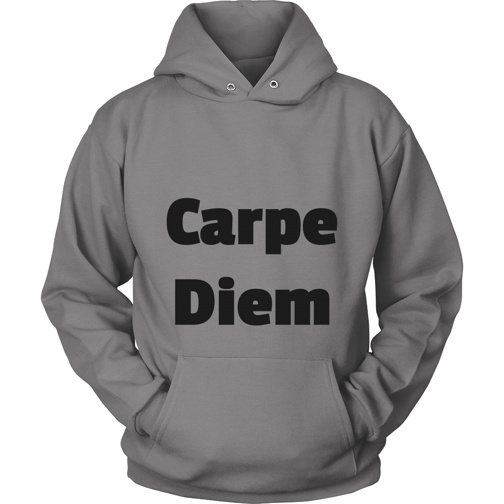 Hoodies for Men and Women: Carpe Diem (Black Text)